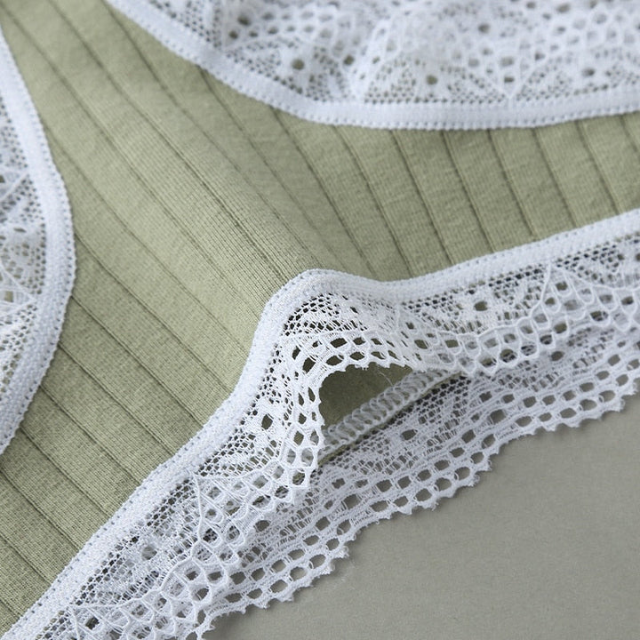 Strings en coton avec dentelle, lot de 3