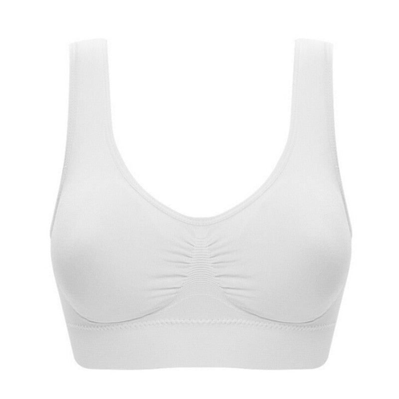 Soutien-gorge de sport sans coutures à résille respirante et larges bretelles
