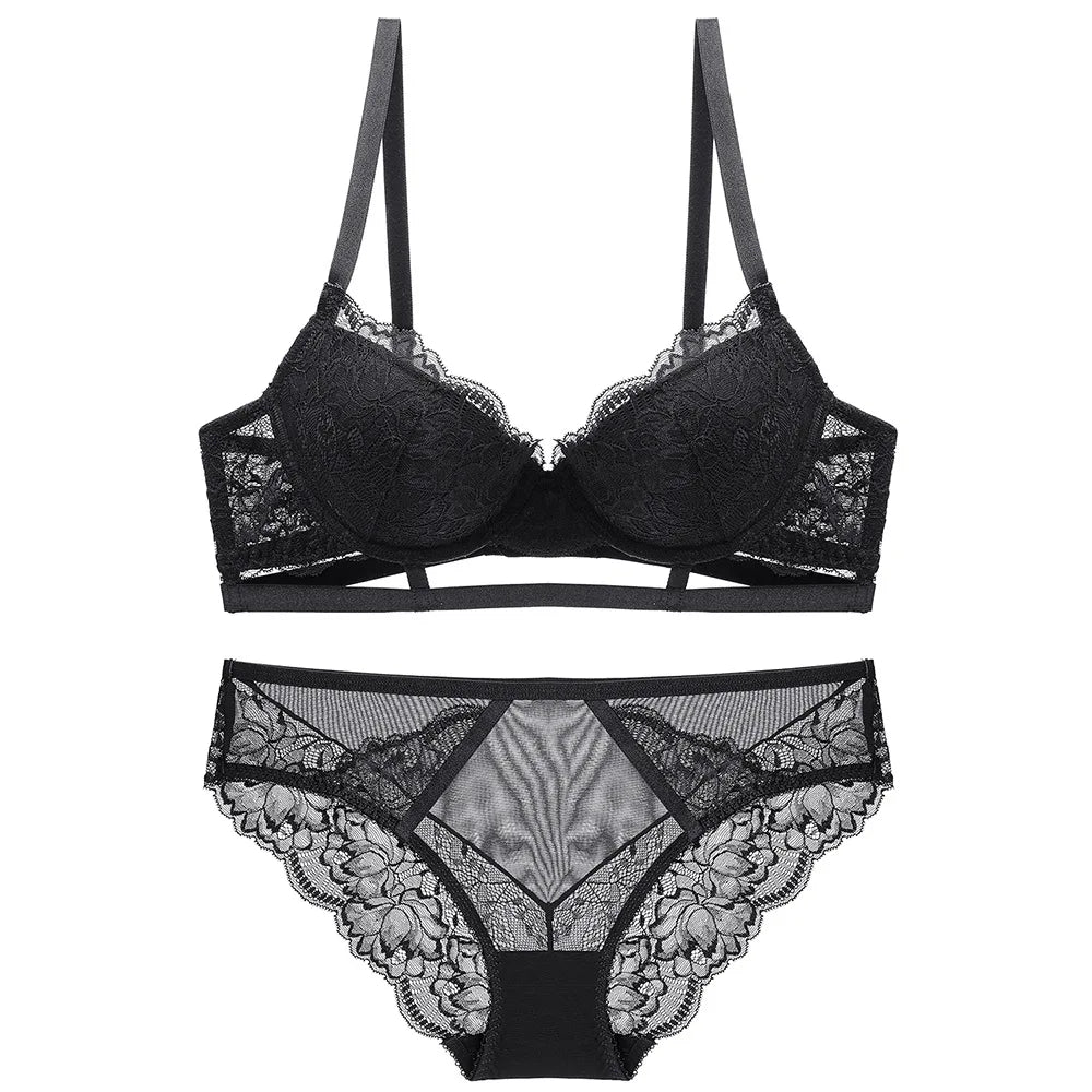 Ensemble de lingerie en dentelle à bas décoratif