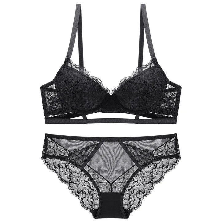 Ensemble de lingerie en dentelle à bas décoratif
