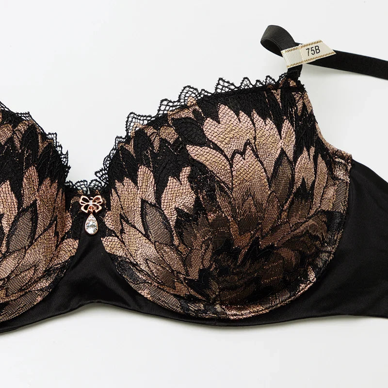 Ensemble de lingerie à motif floral brodé