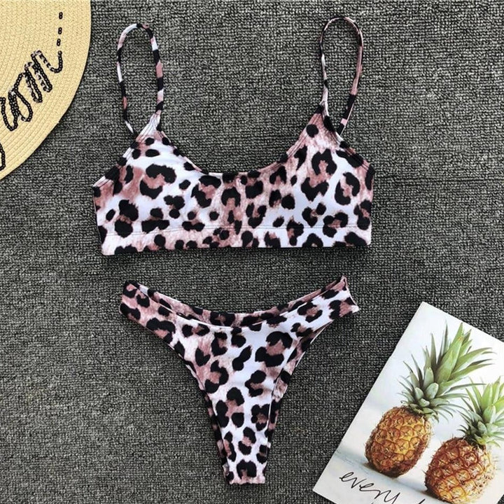 Maillot de bain 2 pièces léopard