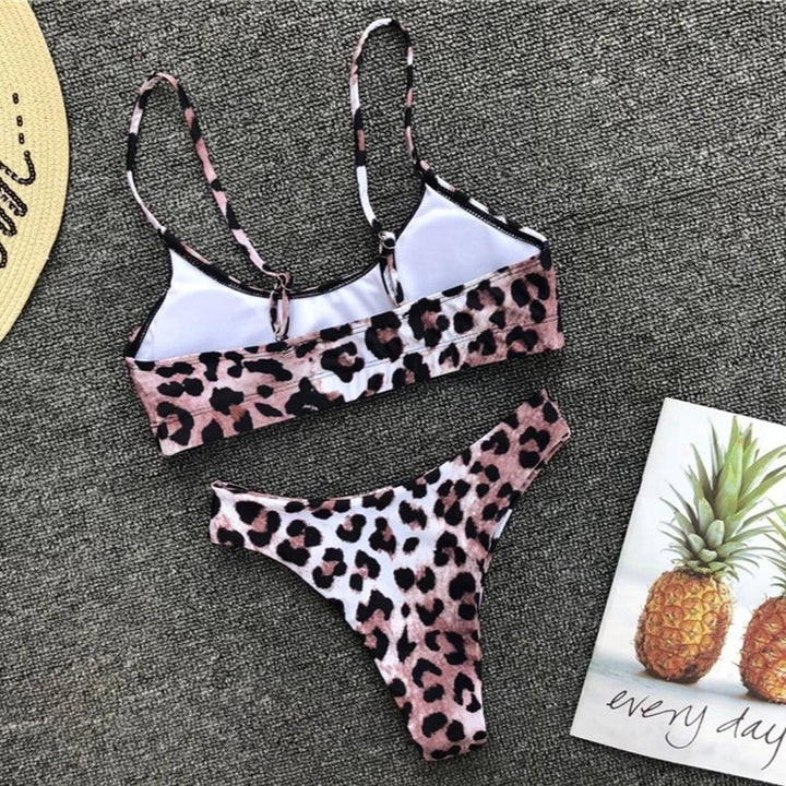 Maillot de bain 2 pièces léopard