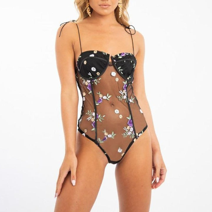 Body transparent brodé