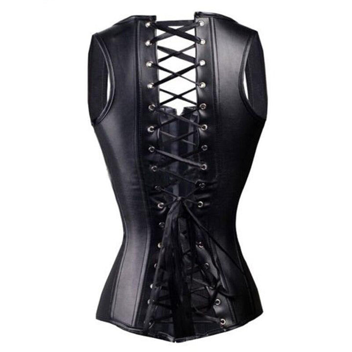 Corset noir en cuir
