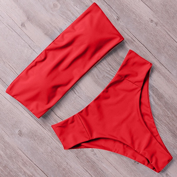 Maillot de bain 2 pièces sans bretelles