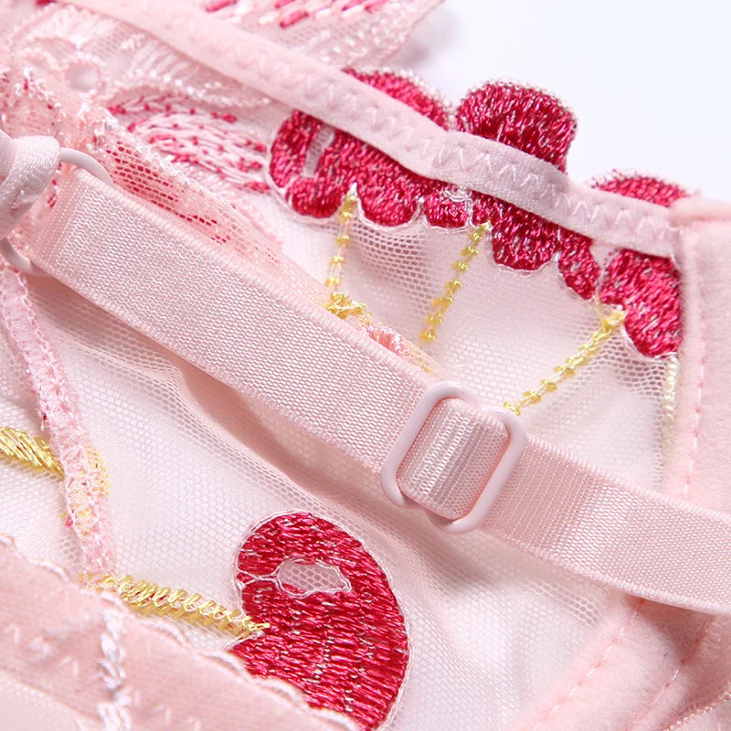 Soutien-gorge transparent brodé