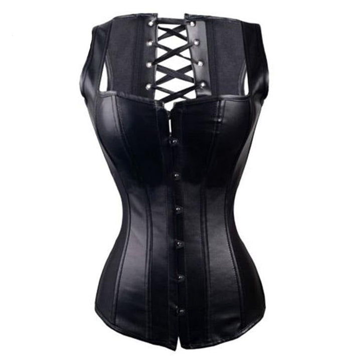 Corset noir en cuir