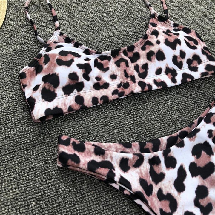 Maillot de bain 2 pièces léopard