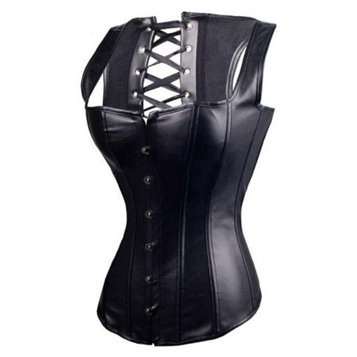 Corset noir en cuir
