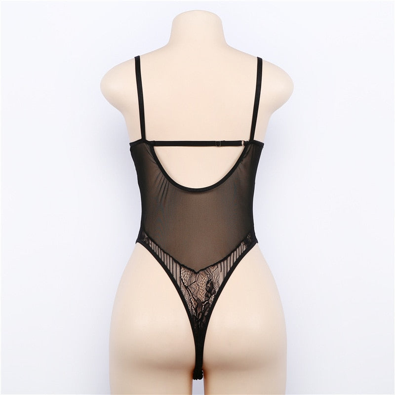 Body en dentelle transparente