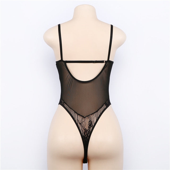 Body en dentelle transparente