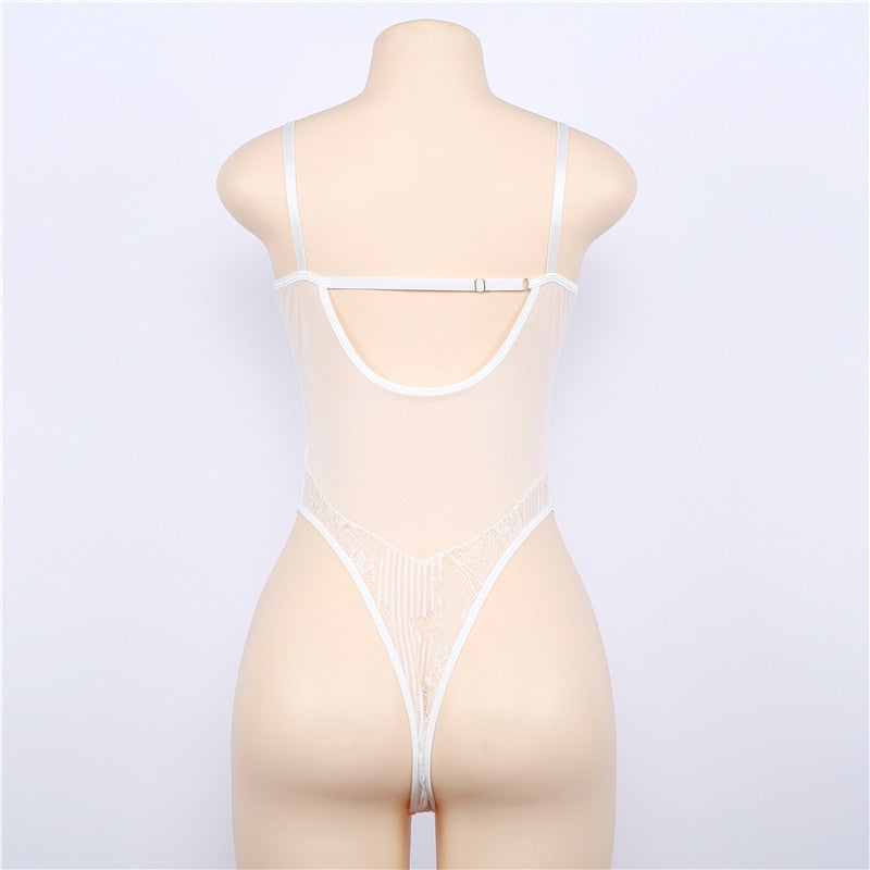 Body en dentelle transparente