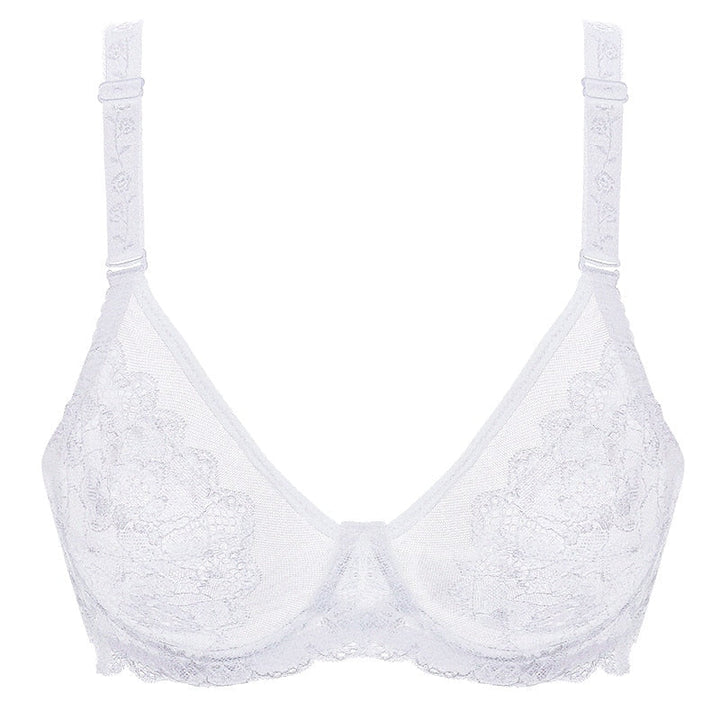 Soutien-gorge à armatures, dentelle florale, coupe couvrante