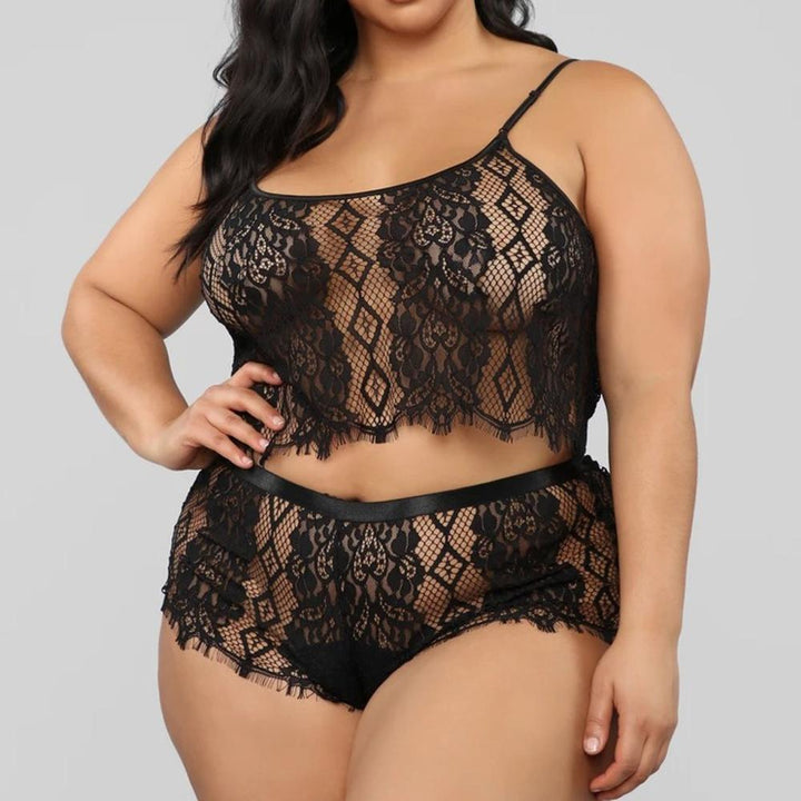 Ensemble de lingerie en dentelle grande taille