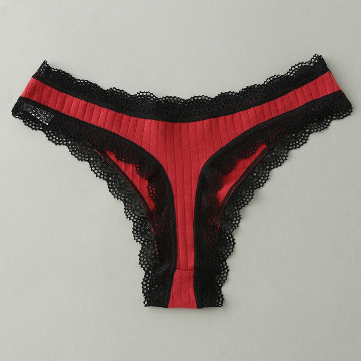 Strings en coton avec dentelle