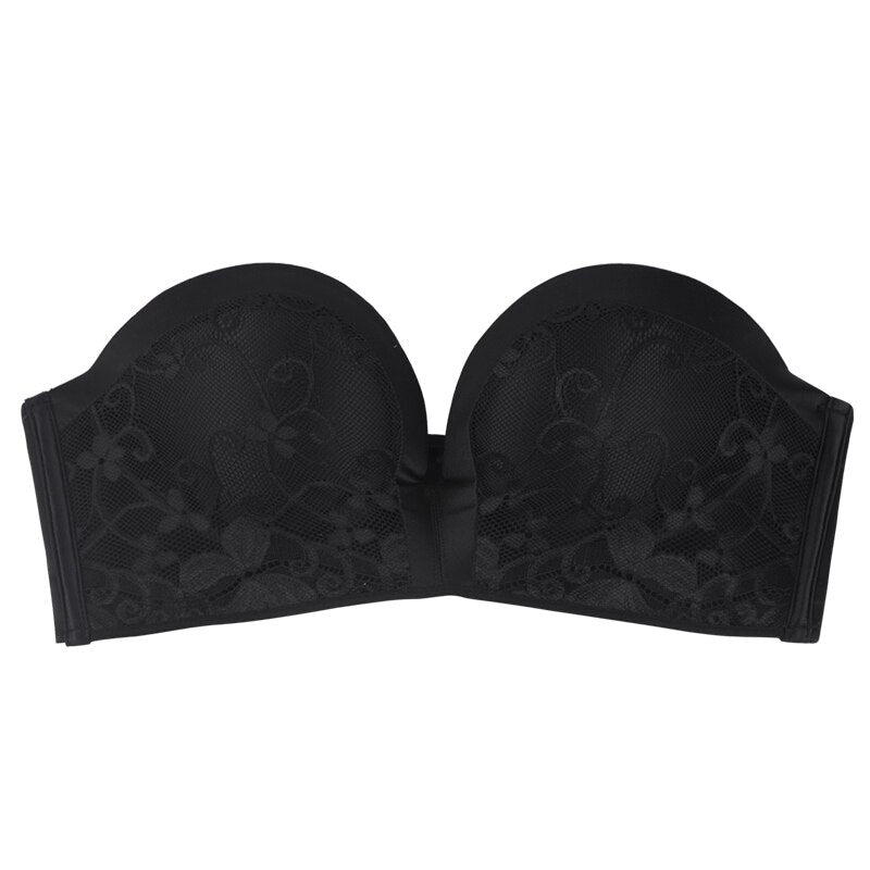 Soutien-gorge sans bretelles à finitions en dentelle