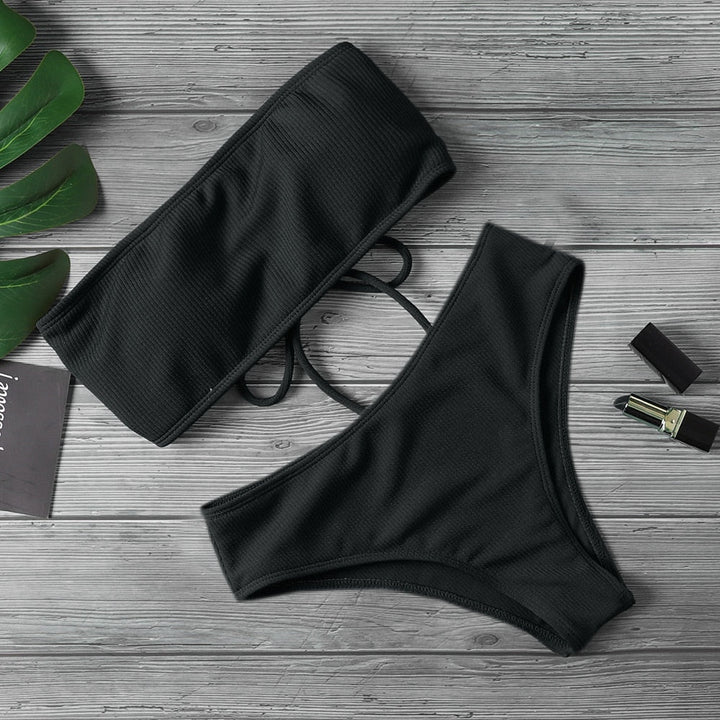 Maillot de bain 2 pièces sans bretelles