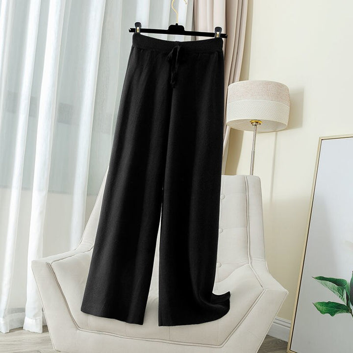 Pantalon ample en maille coupe droite