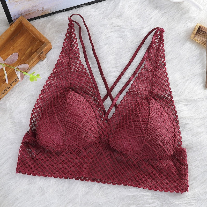 Soutien-gorge en dentelle à bretelles décoratives