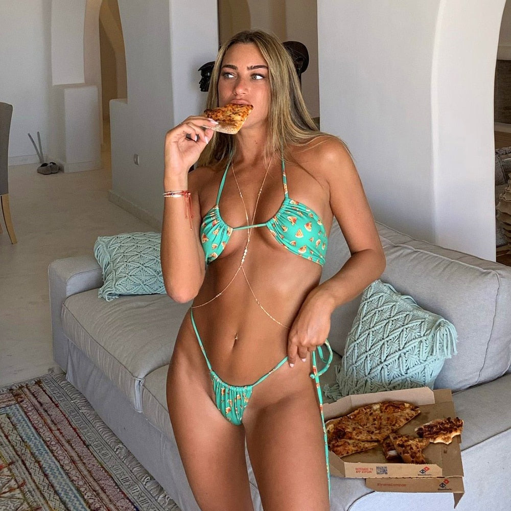 Bikini à motif gourmand