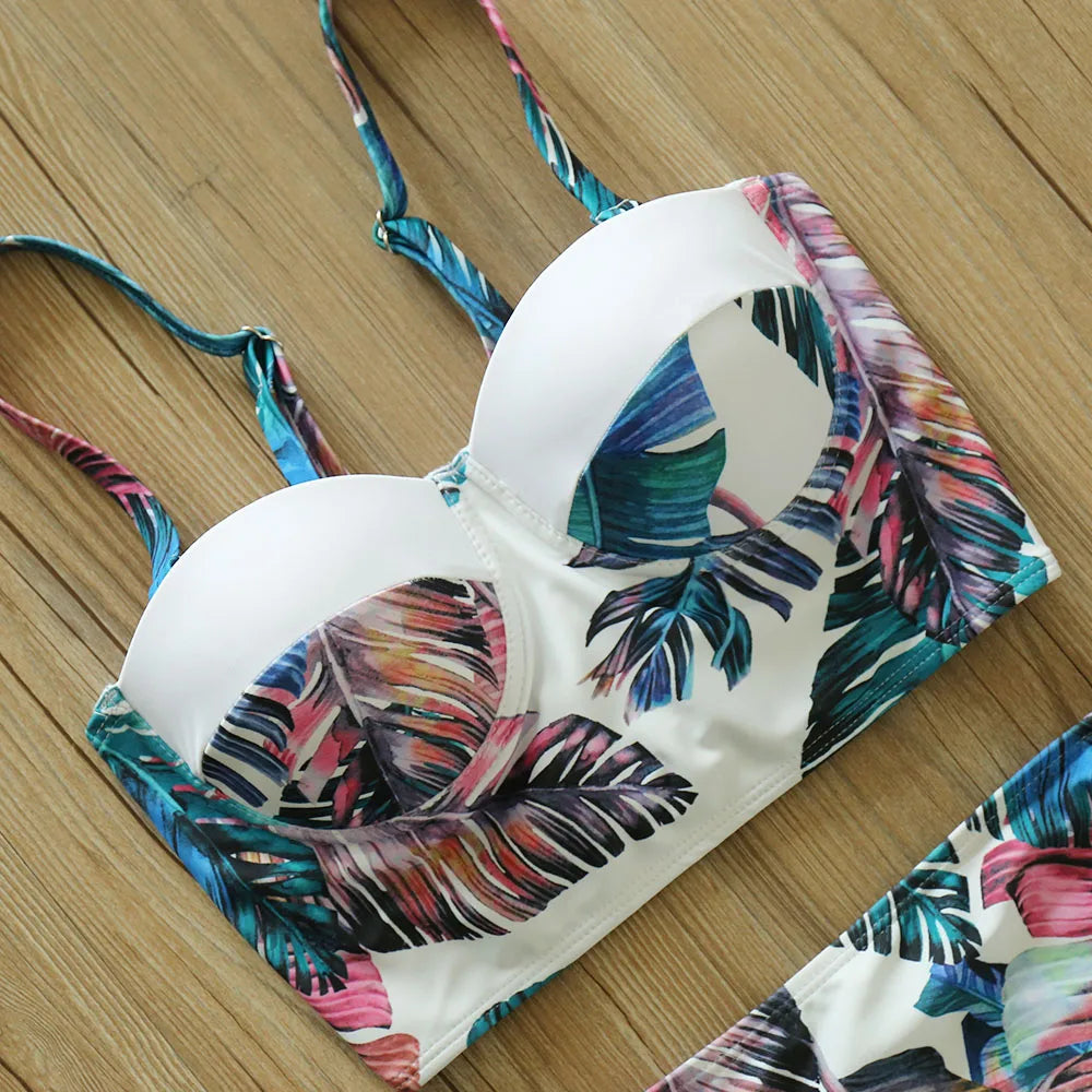 Maillot de bain 2 pièces taille haute