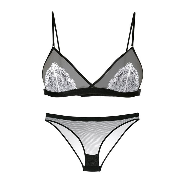 Ensemble transparent à inserts en dentelle