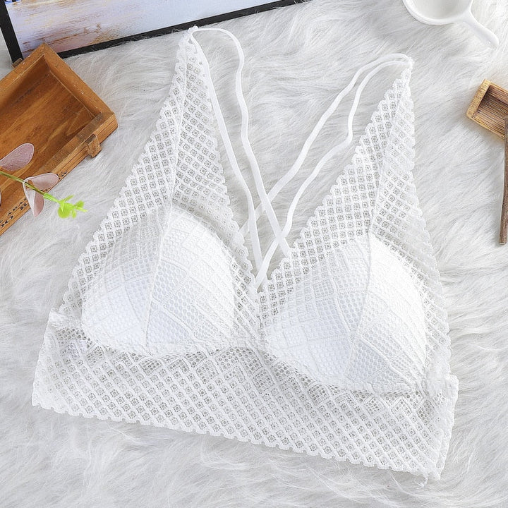 Soutien-gorge en dentelle à bretelles décoratives