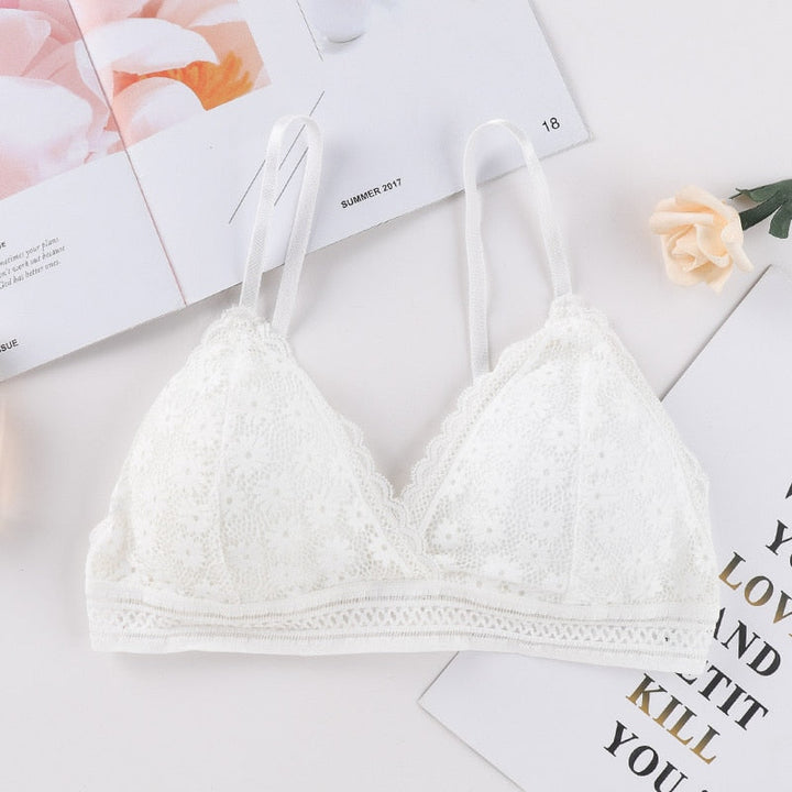 Soutien-gorge en dentelle à motif floral