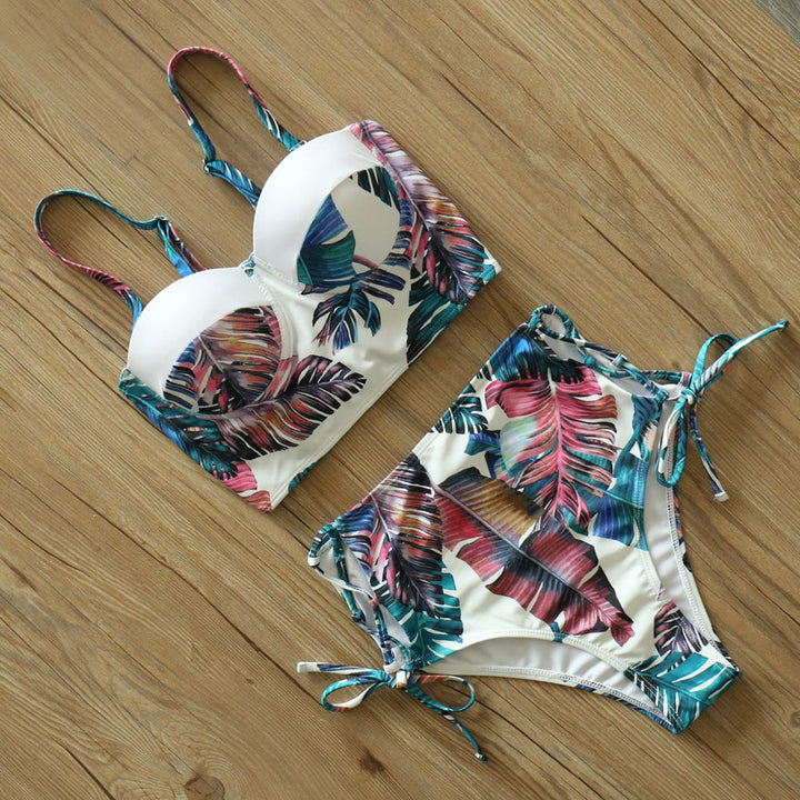 Maillot de bain 2 pièces taille haute