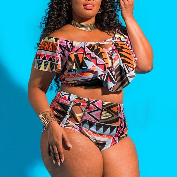 Maillot de bain 2 pièces à volant