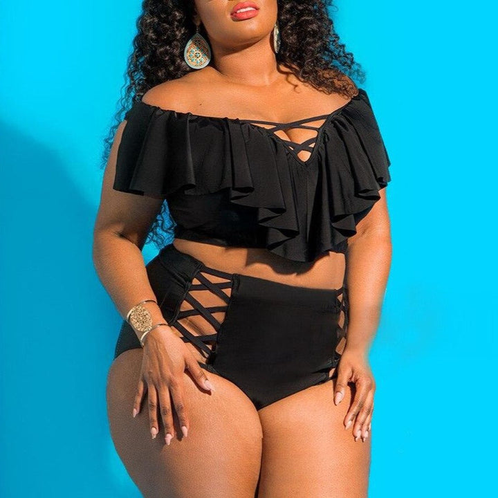 Maillot de bain 2 pièces à volant