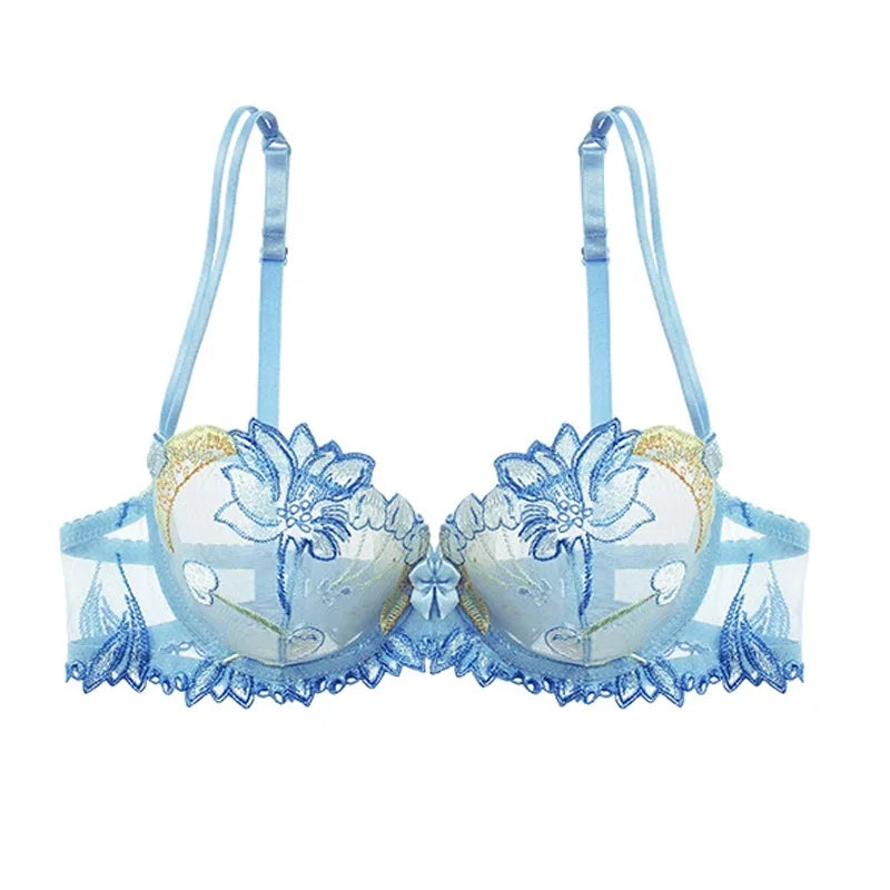 Soutien-gorge transparent brodé