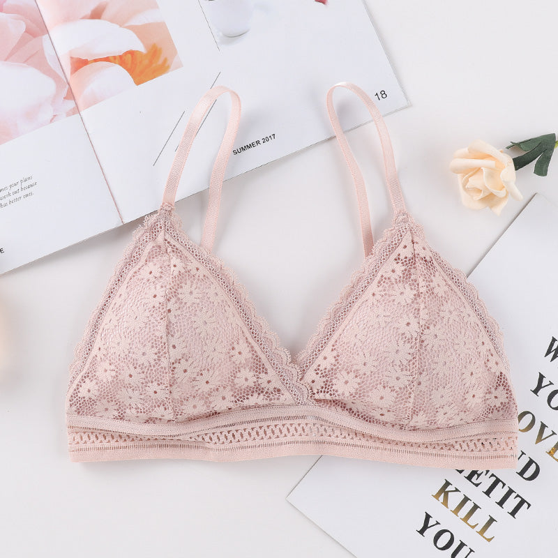 Soutien-gorge en dentelle à motif floral