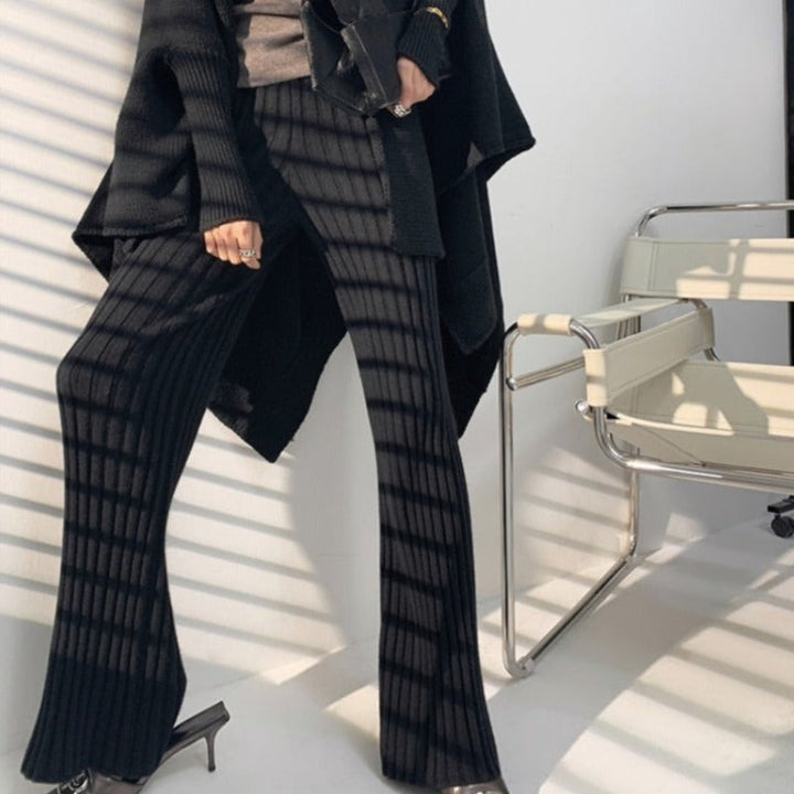 Pantalon ample en maille côtelée