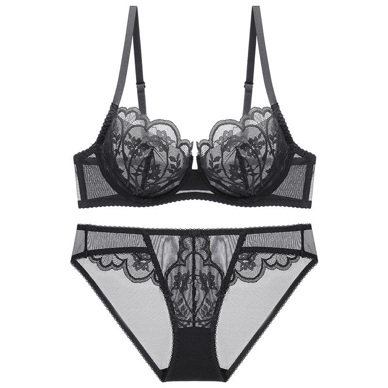Ensemble de lingerie à fleurs en dentelle