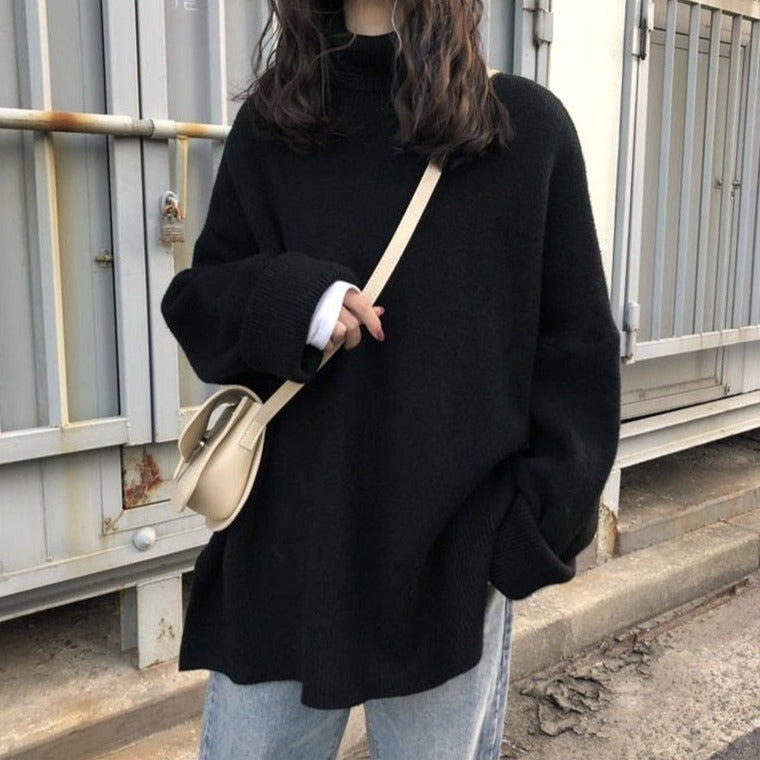 Pull oversize à col roulé