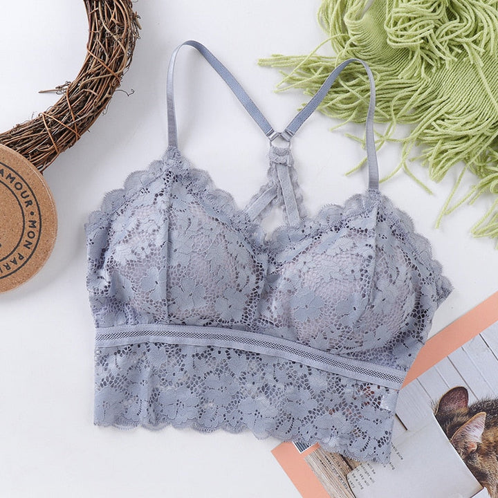 Soutien-gorge en dentelle grande taille à arrière décoratif