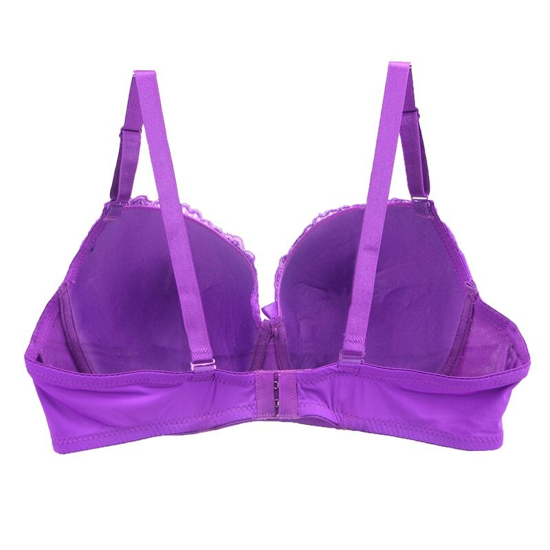 Soutien-gorge push-up à dentelle brodée et nœud décoratif