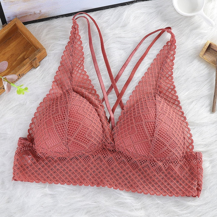 Soutien-gorge en dentelle à bretelles décoratives