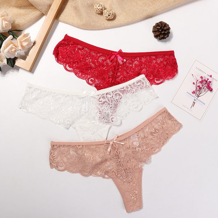 Strings en dentelle, lot de 3