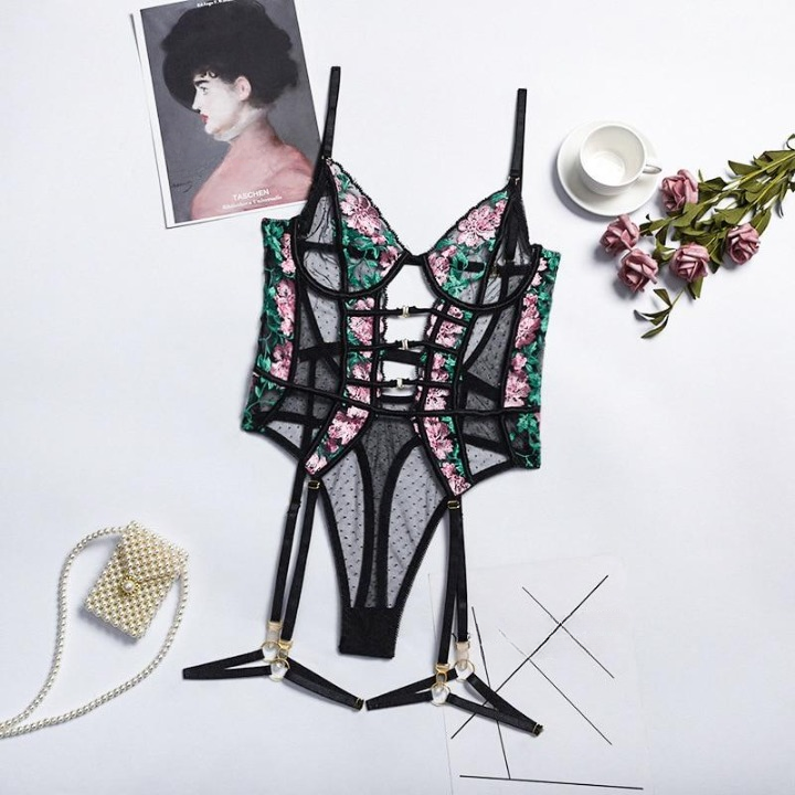 Body transparent fleuri
