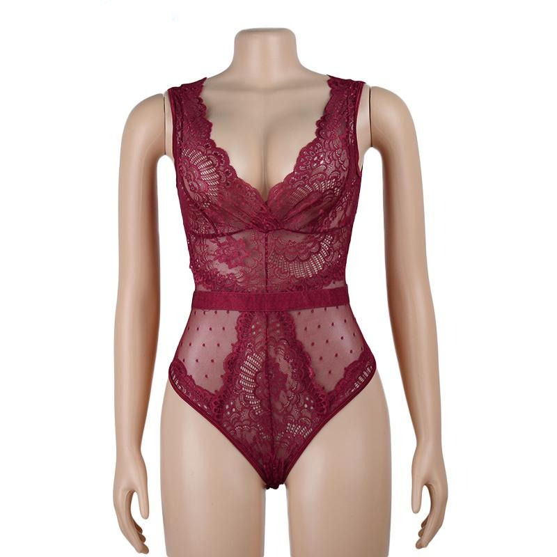 Body en dentelle à décolleté V