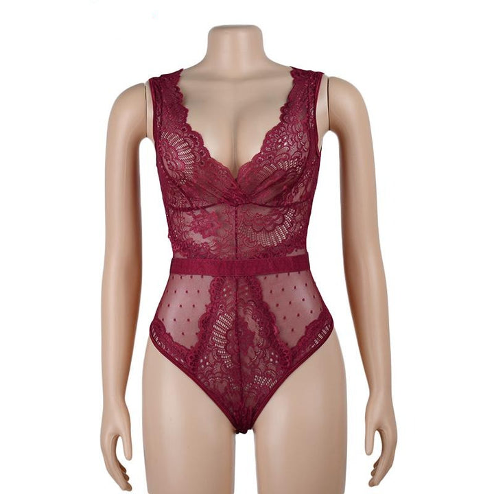 Body en dentelle à décolleté V