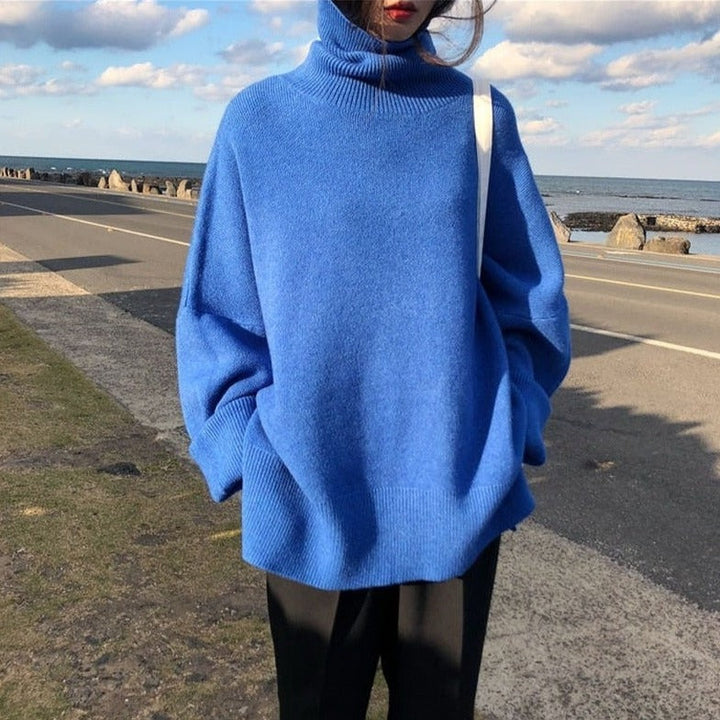 Pull oversize à col roulé