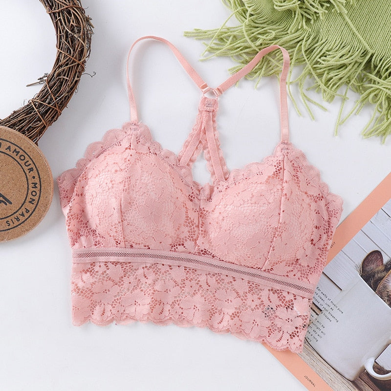 Soutien-gorge en dentelle grande taille à arrière décoratif