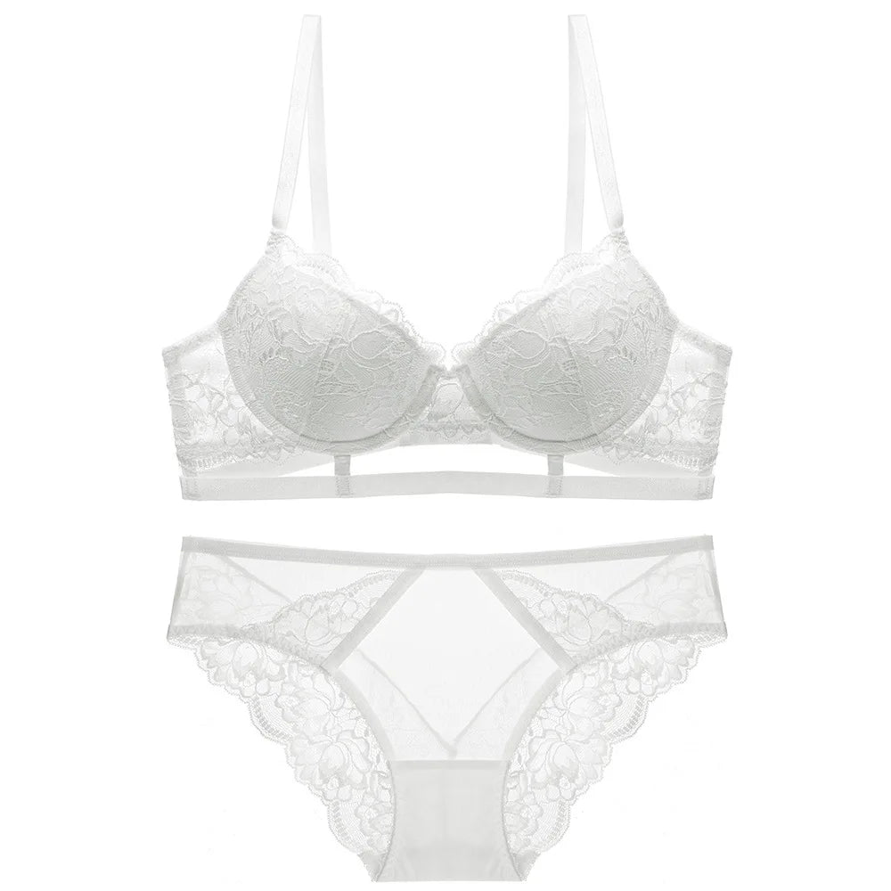 Ensemble de lingerie en dentelle à bas décoratif