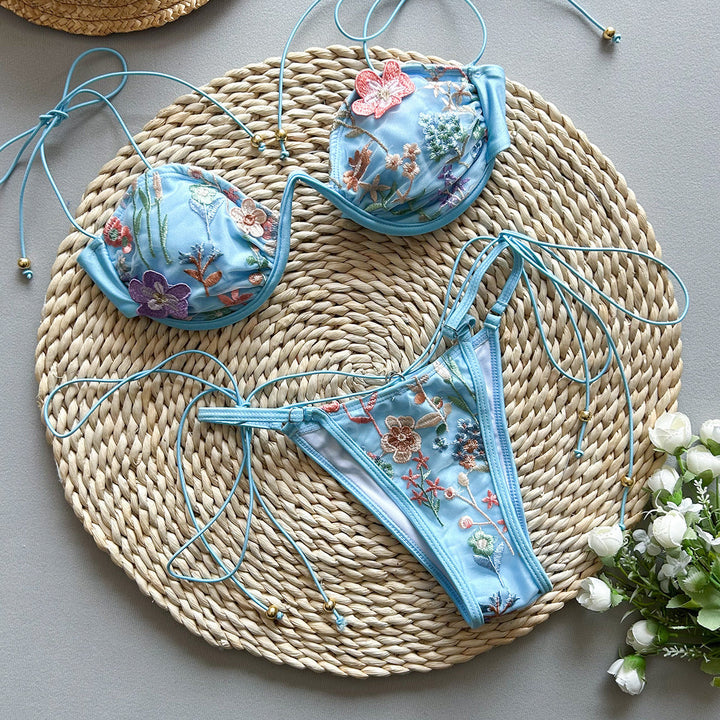 Bikini push-up à fleurs