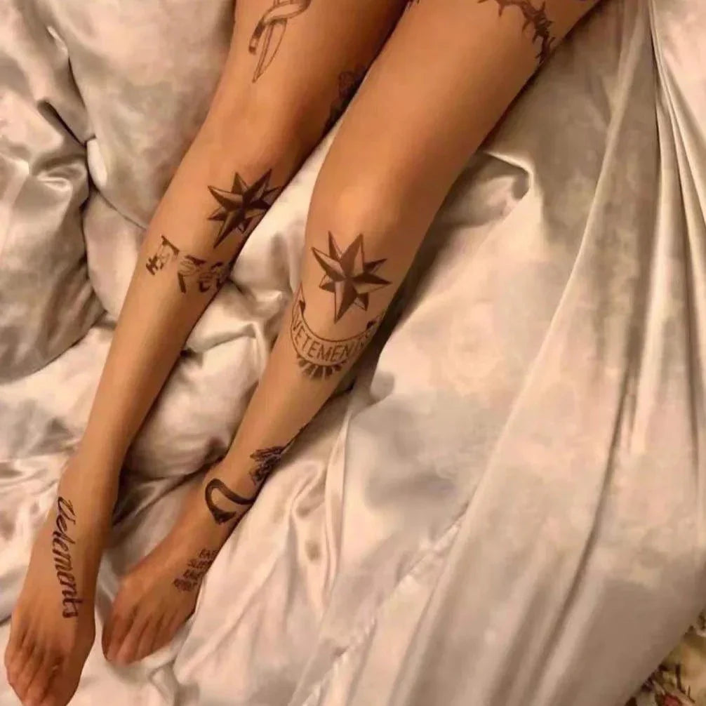Collants à motif imitation tatouage