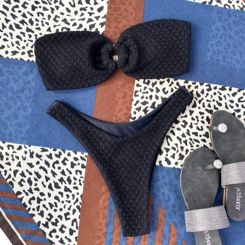 Maillot de bain 2 pièces sans bretelles